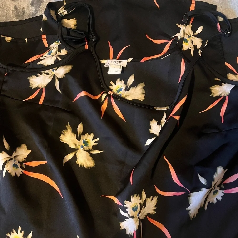 J. crew black floral dress size small